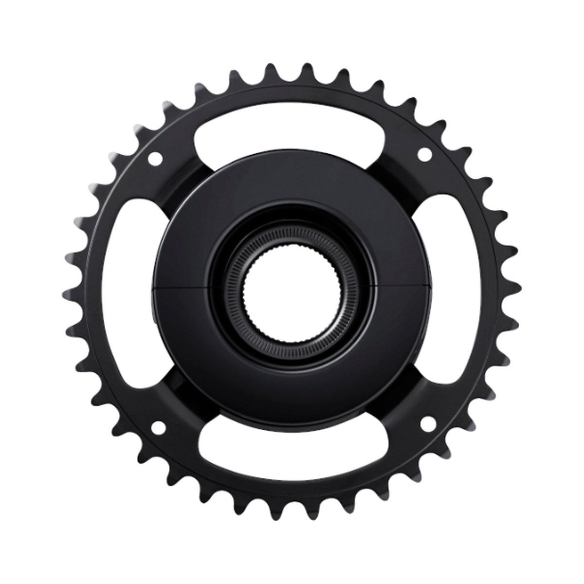 Plato monoplato para bicicleta eléctrica SHIMANO SM-CRE61 9/10/11 velocidades — vista del plato sobre fondo blanco