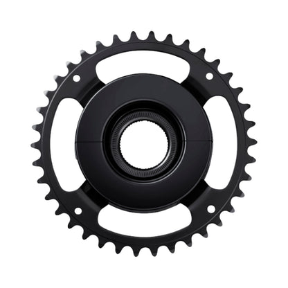 Plato monoplato para bicicleta eléctrica SHIMANO SM-CRE61 9/10/11 velocidades — vista del plato sobre fondo blanco