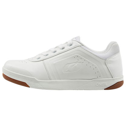 Zapatillas de MTB O'NEAL PINNED FLAT blancas — vista lateral exterior