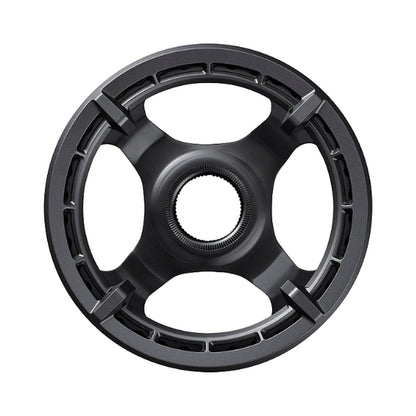 Plato monoplato para bicicleta eléctrica SHIMANO SM-CRE61 9/10/11 velocidades, guía de cadena simple — vista del plato sobre fondo blanco