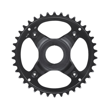 Plato monoplato para bicicleta eléctrica SHIMANO SM-CRE70 9/10/11 velocidades — vista del plato sobre fondo blanco