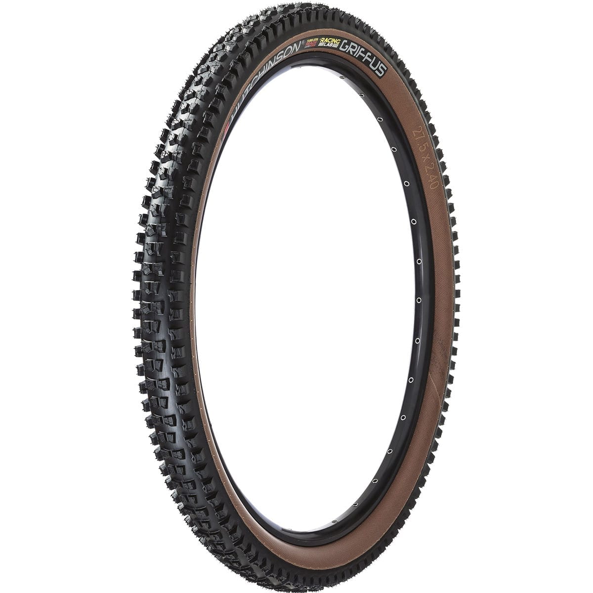 Pneu HUTCHINSON GRIFFUS 27,5x2.4 RACING LAB HARDSKIN RACE RIPOST GRAVITY TUBELESS READY TRINGLE SOUPLE Noir/Marron