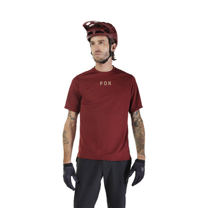 Maillot FOX RANGER WORDMARK Mangas Cortas Burdeos