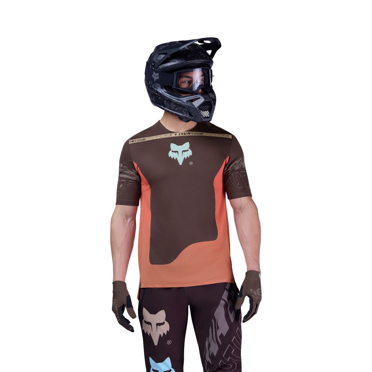 Maillot manga corta FOX FLEXAIR ELEVATED Marrón/Naranja