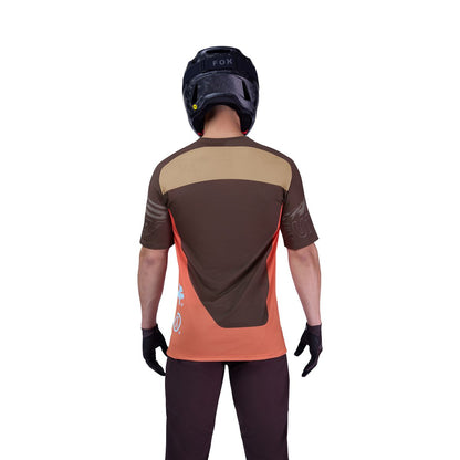 Maillot FOX FLEXAIR ELEVATED Mangas Cortas Marrón/Naranja