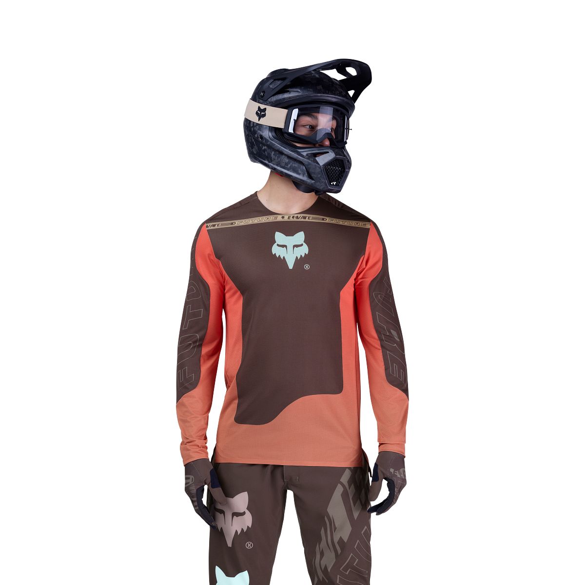 Maillot manga larga FOX FLEXAIR ELEVATED Marrón/Naranja