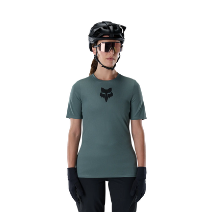 Maillot FOX RANGER HEAD para mujer de manga corta verde salvia