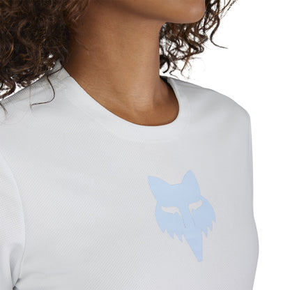 Maillot FOX RANGER HEAD Mujer Mangas Cortas Azul Pálido