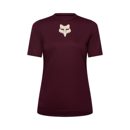 Maillot FOX RANGER HEAD para mujer de manga corta burdeos