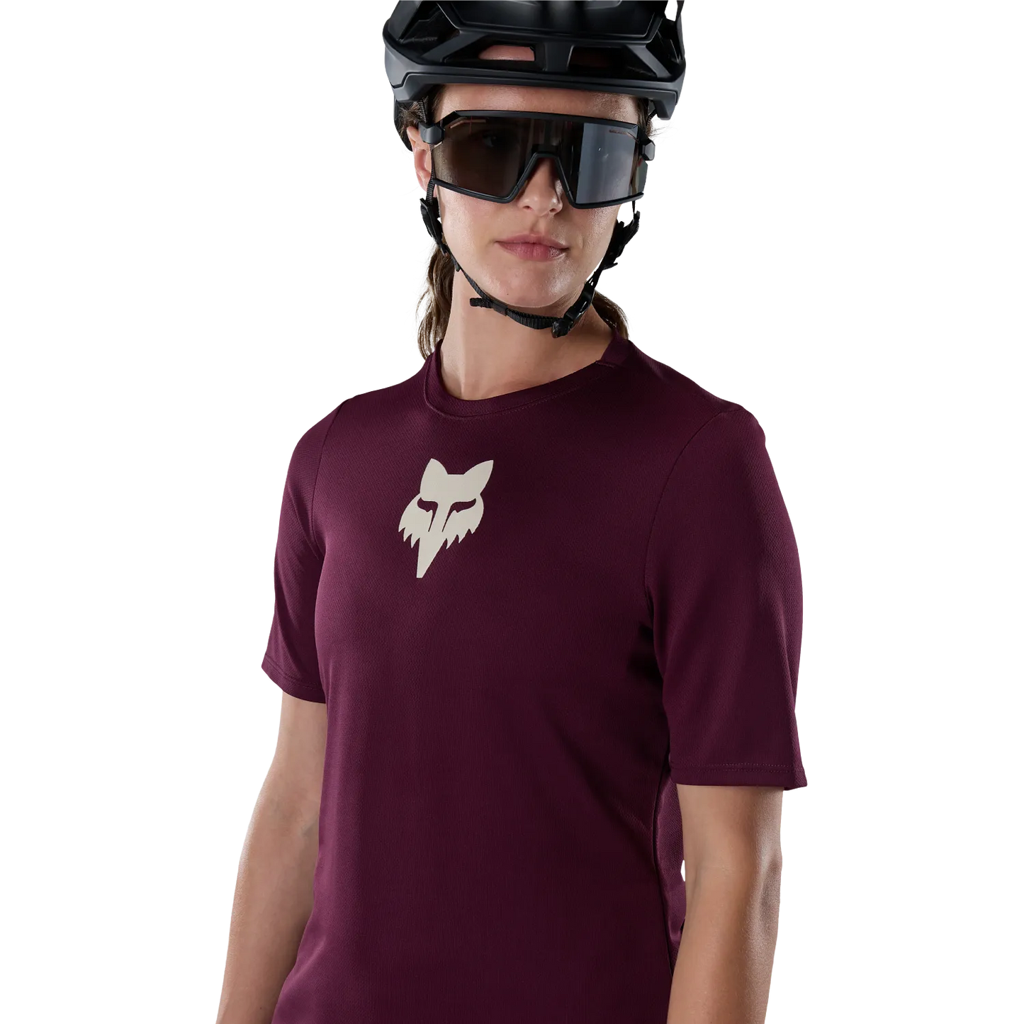 Maillot FOX RANGER FOX HEAD Manga Corta Mujer Burdeos