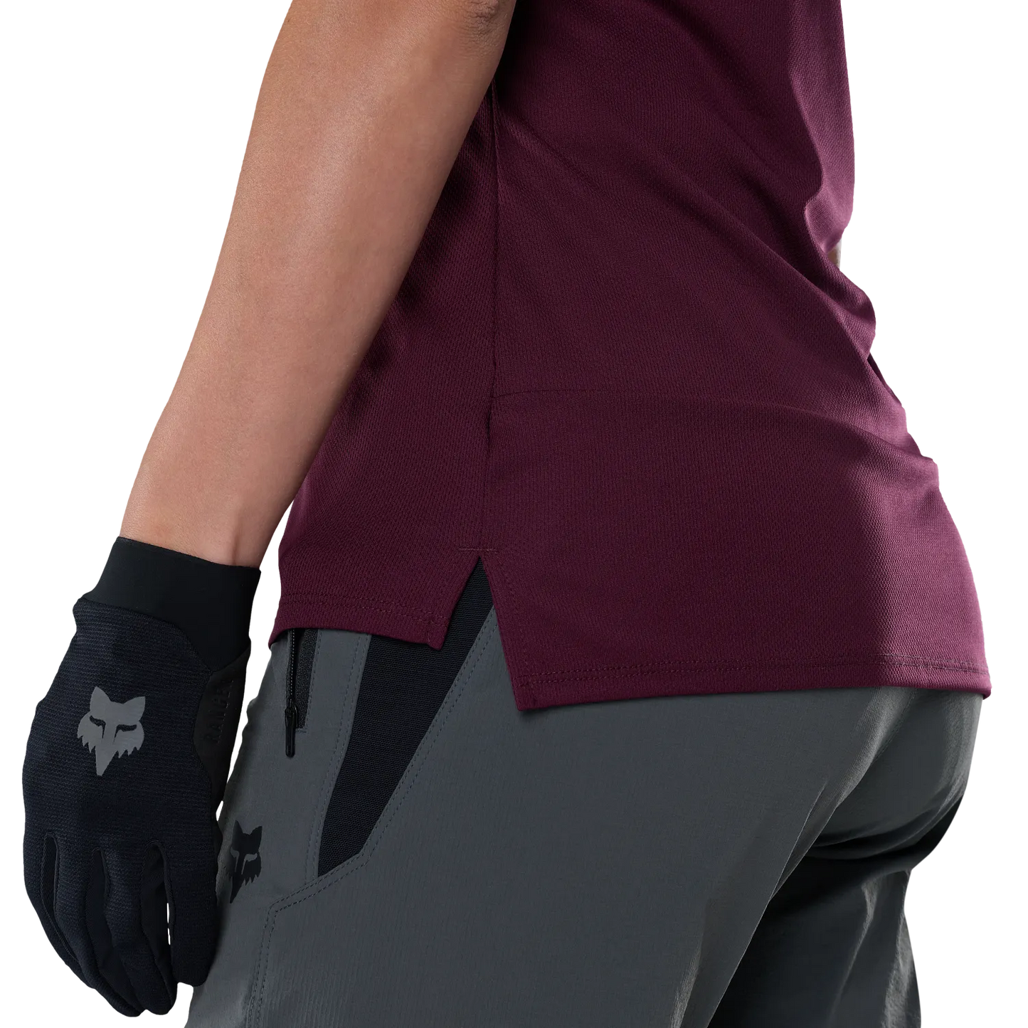 Maillot FOX RANGER FOX HEAD Manga Corta Mujer Burdeos