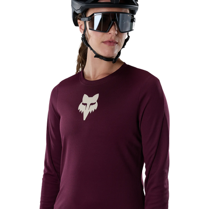 Maillot FOX RANGER FOX HEAD Mujer Manga Larga Burdeos
