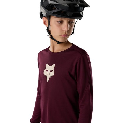 Maillot FOX RANGER FOX HEAD Junior Mangas Largas Burdeos
