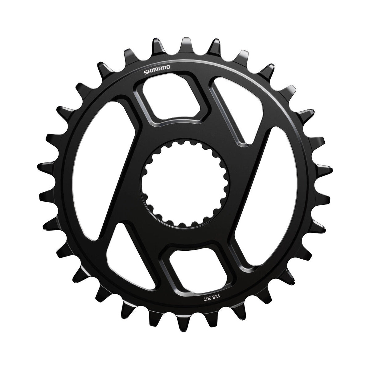 Plato único SHIMANO SM-CRM66 12V de montaje directo — vista del plato sobre fondo blanco
