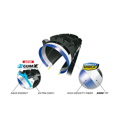 Neumático MICHELIN E-WILD FRONT 27.5x2.60 GUM-X Tubeless Ready Flexible