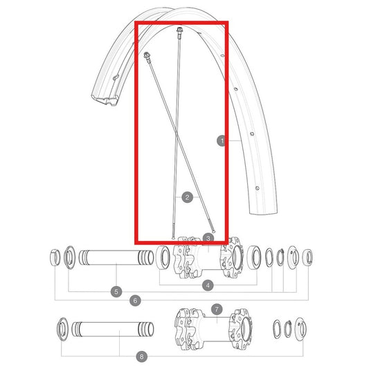 KIT DE 12 RADIOS TRASEROS MAVIC CROSSONE/CROSSRIDE FTSX/CROSSMAX/XA 27.5" 276MM