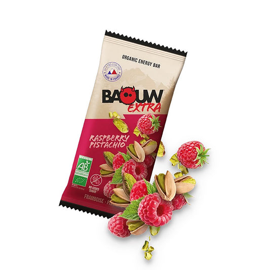 BAOUW BIO EXTRA Barrita energética de frambuesa y pistacho (50g)