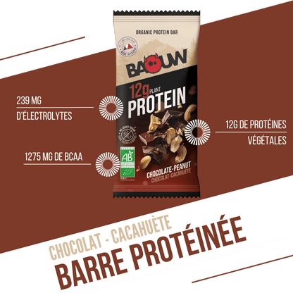 Barrita Proteica BAOUW BIO EXTRA Chocolate/Cacahuetes (50g)