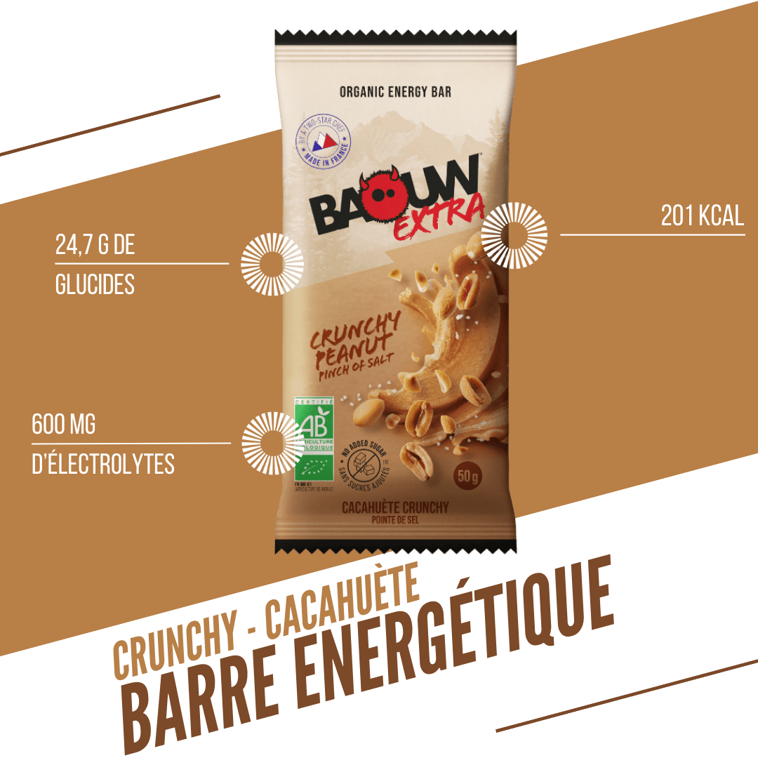 BAOUW BIO EXTRA Barrita energética crujiente de cacahuete (50g)