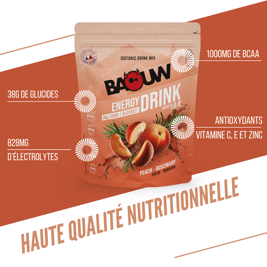 BAOUW ISOTONIC Bebida Energética (585g) Melocotón Romero
