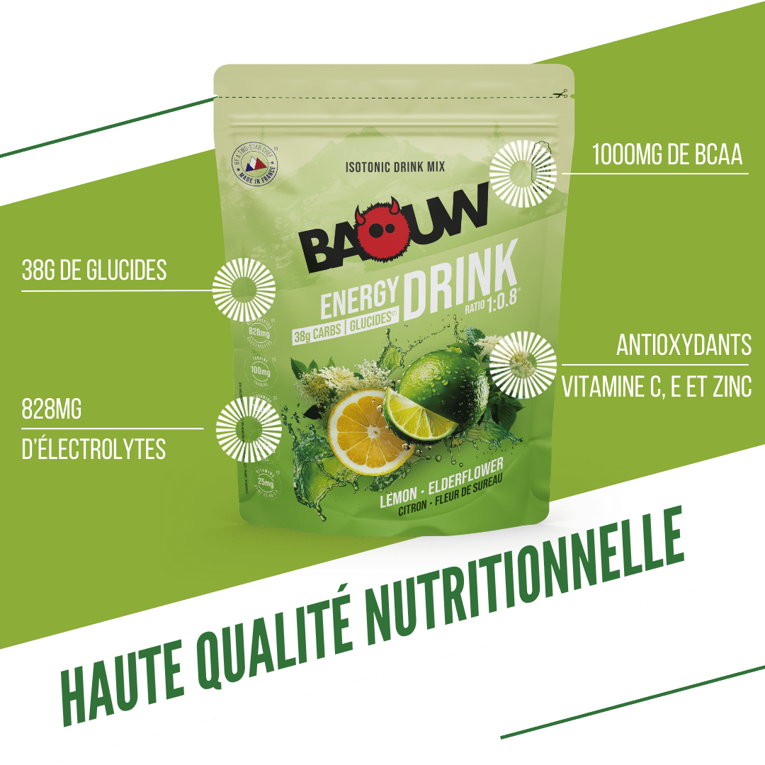 BAOUW ISOTONIC Bebida Energética (585g) Flor de Saúco Limón