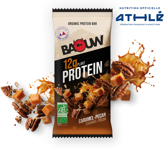 Barrita proteica BAOUW ECOLÓGICA EXTRA de caramelo y nuez pecana (50 g)