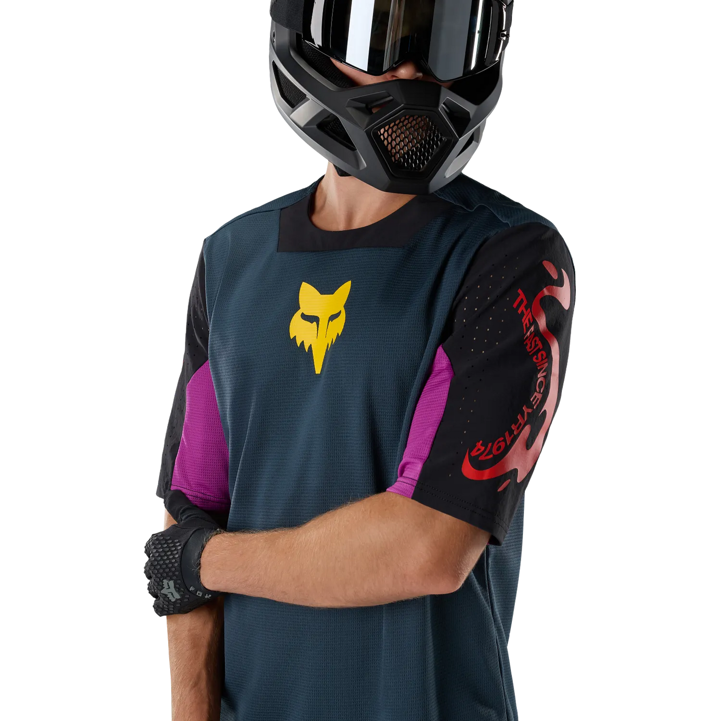 Maillot FOX DEFEND CREATION Mangas Cortas Azul