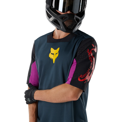 Maillot FOX DEFEND CREATION de manga corta azul