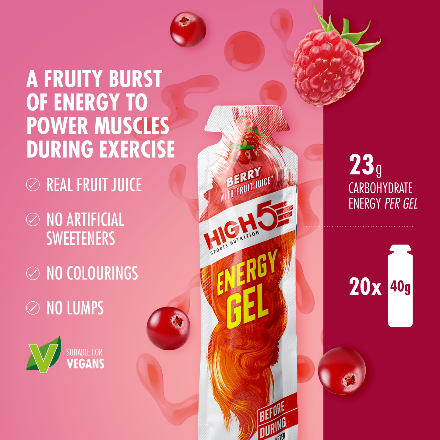 GEL ENERGÉTICO HIGH5 (40g) Frutos rojos