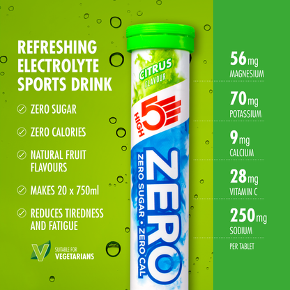 Pastillas de Hidratación Electrolitos HIGH5 ZERO (x20) Limón