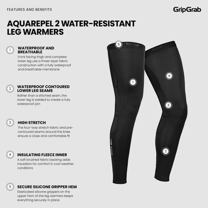 Perneras GRIPGRAB AQUAREPEL 2 RESISTENTES AL AGUA negras
