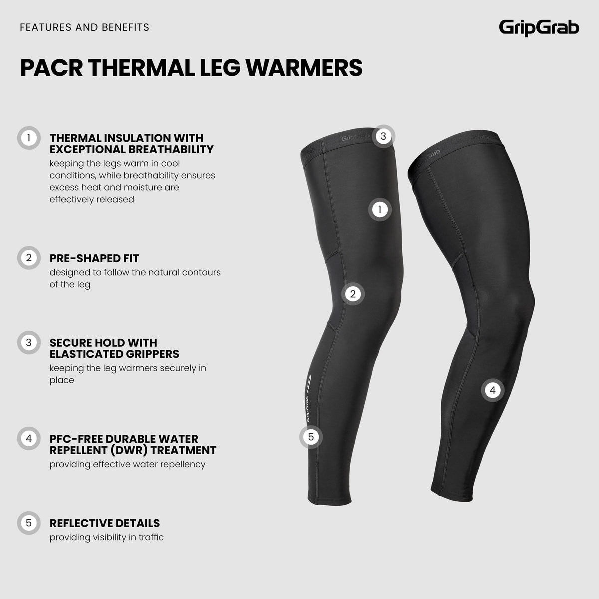 Perneras GRIPGRAB PACR TÉRMICAS negras