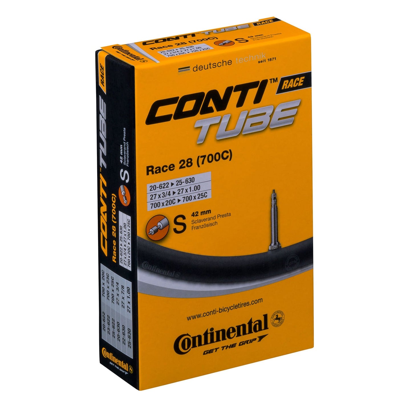 Cámara de aire CONTINENTAL RACE 700x20/25c Presta