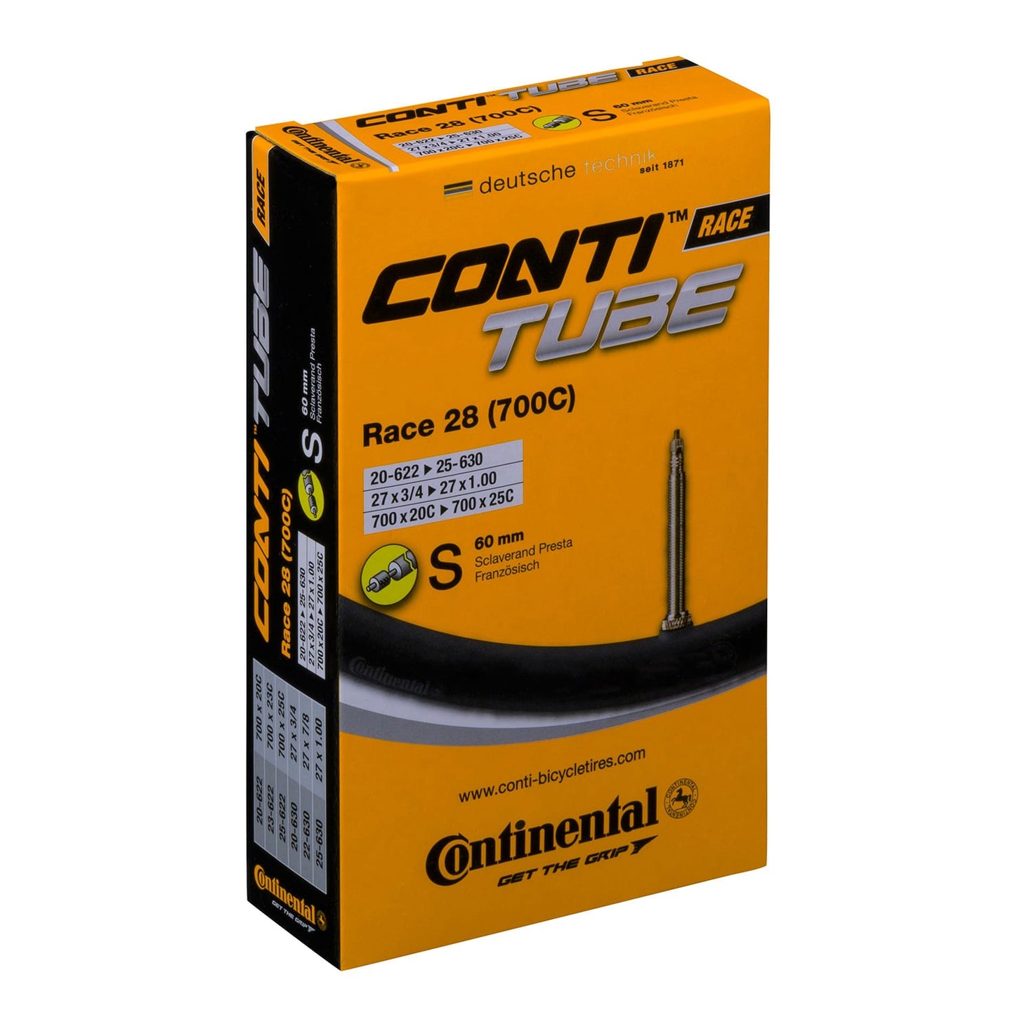 Cámara de aire CONTINENTAL RACE 700x20/25c Presta