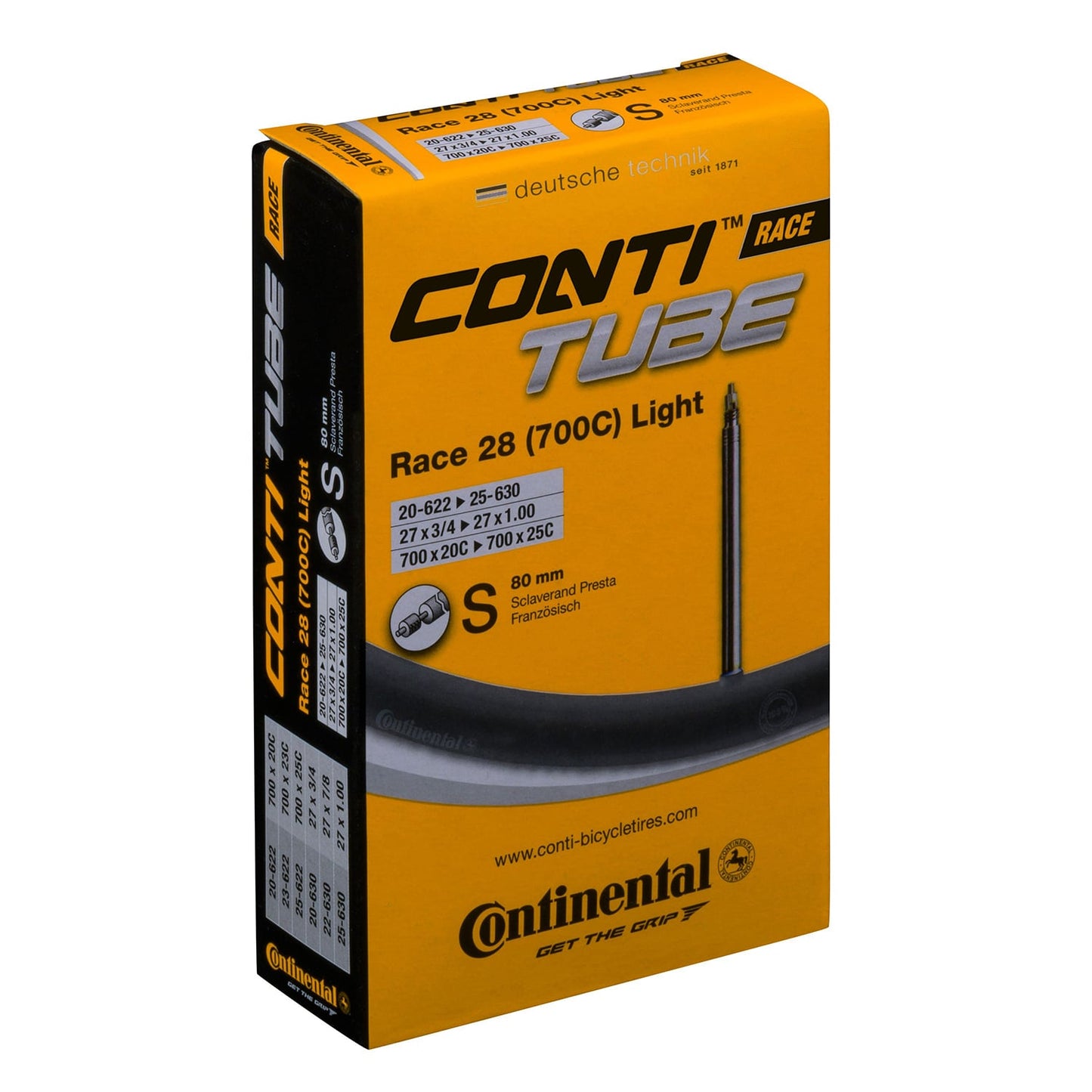 Cámara de aire CONTINENTAL RACE LIGHT 700x20/25c Presta