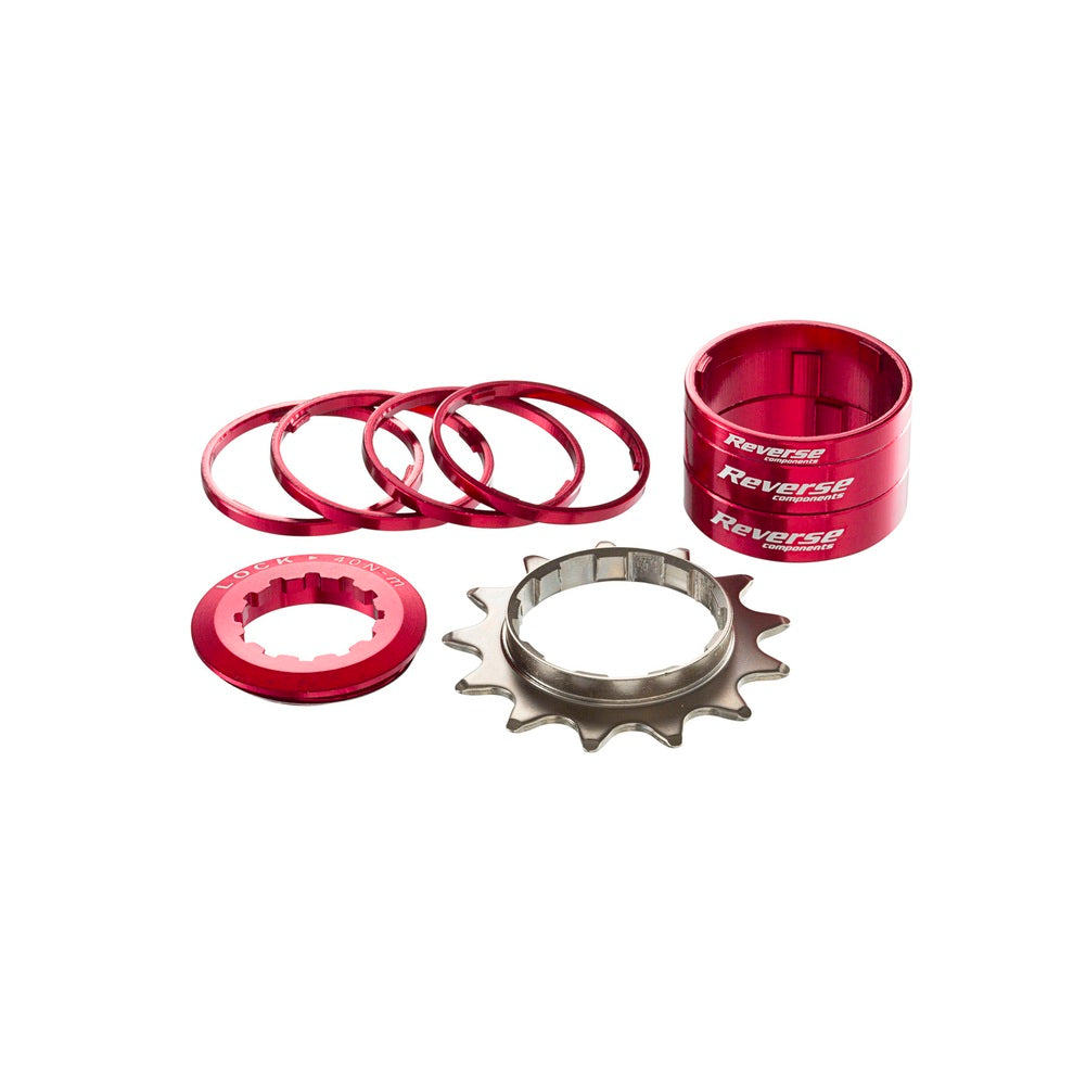 REVERSE COMPONENTS Kit de una velocidad con piñón de 13 dientes Rojo