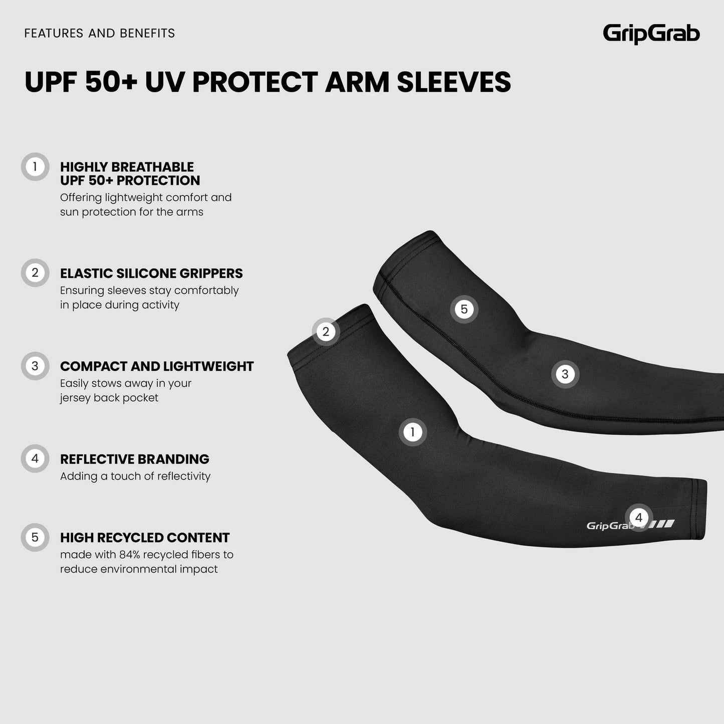 GRIPGRAB UPF 50+ UV PROTECT Sleeves Blanco