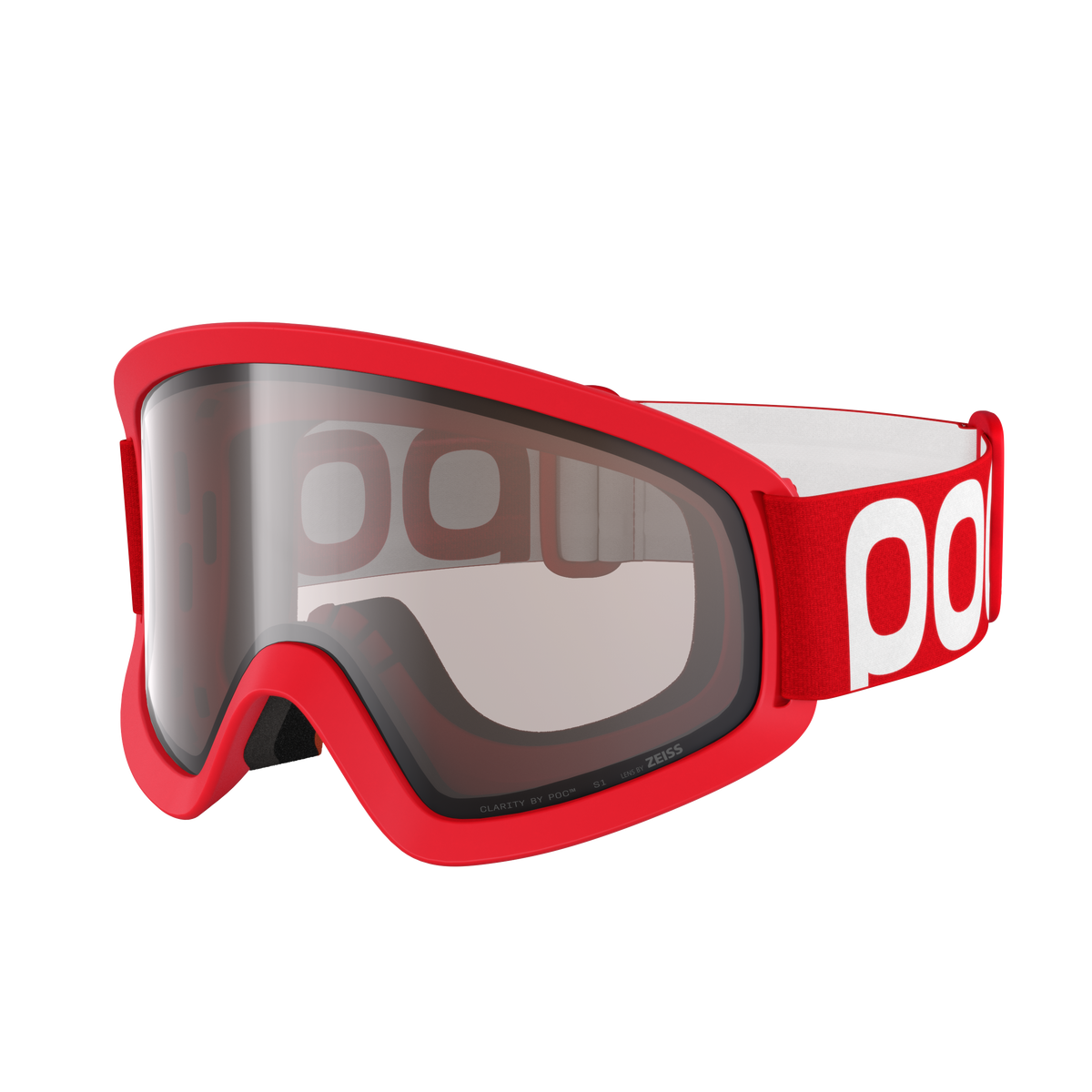 Máscara POC ORA roja con lente Clarity Trail Cloudy Brown