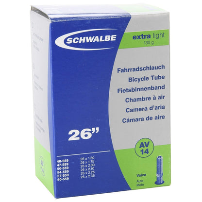 Cámara de Aire SCHWALBE EXTRA LIGHT AV 14 26x1,50/2,35 Butyl Schrader 40 mm 10424340