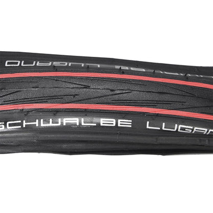 Neumático SCHWALBE LUGANO II 700x25c TubeType K-Guard Tubetype Flexible Rojo