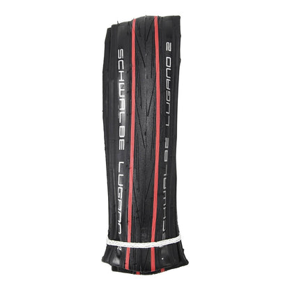 Neumático SCHWALBE LUGANO II 700x25c TubeType K-Guard Tubetype Flexible Rojo