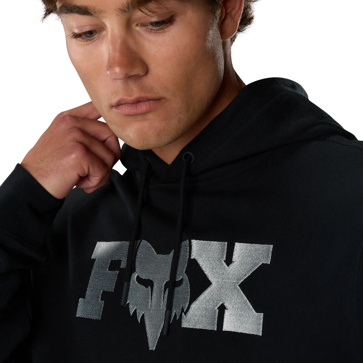 Sudadera con capucha FOX F HEAD X FLEECE negra