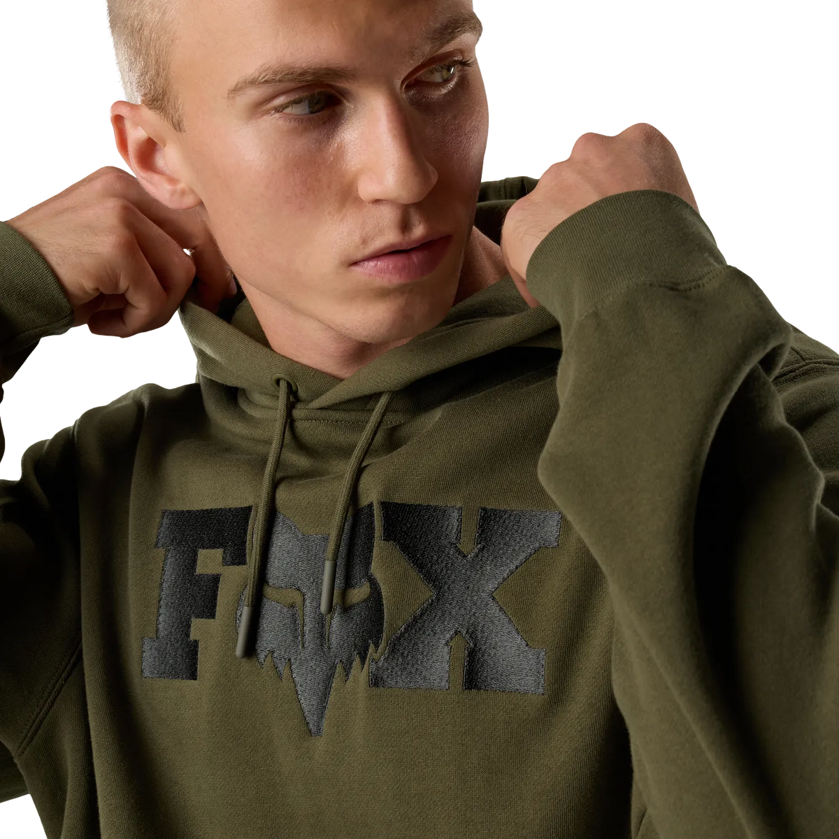 Sudadera con capucha FOX F HEAD X FLEECE verde