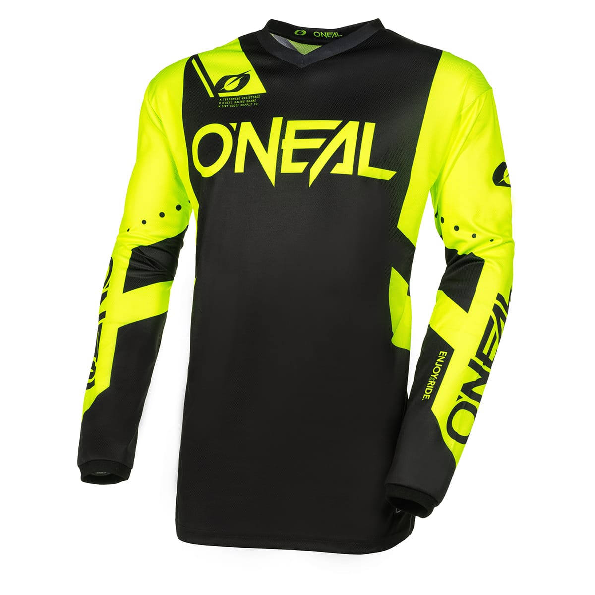 Maillot O'NEAL ELEMENT RACEWEAR Negro/Amarillo fluorescente