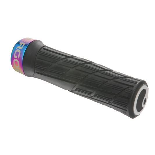 Puños ERGON GE1 EVO Factory negro furtivo escarchado con abrazaderas Oil Slick
