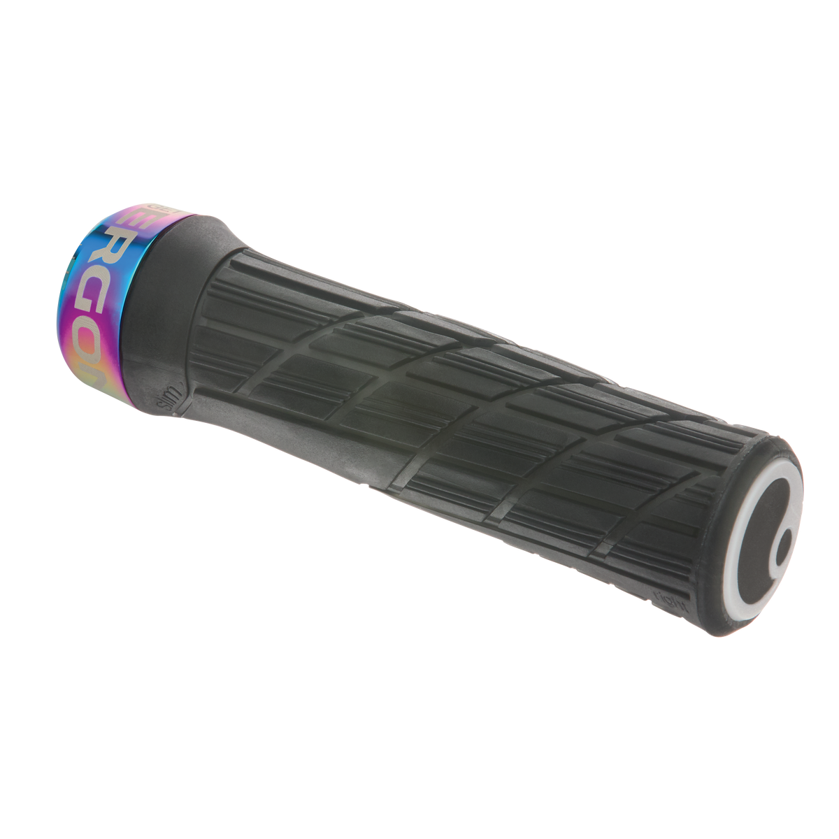Puños ERGON GE1 EVO Factory Slim negro furtivo escarchado con abrazaderas Oil Slick