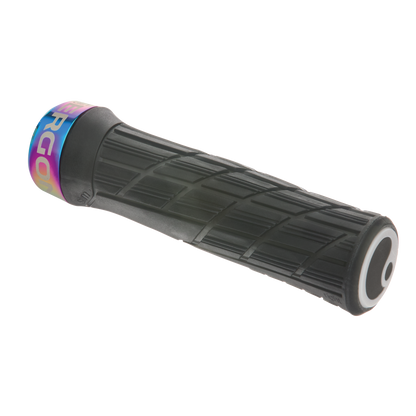 Puños ERGON GE1 EVO Factory Slim negro furtivo escarchado con abrazaderas Oil Slick