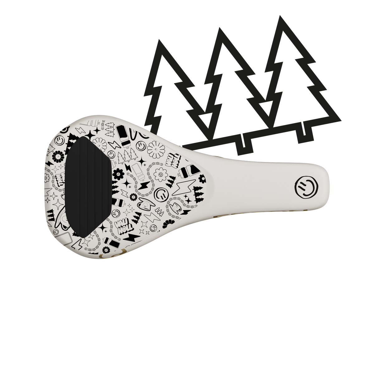 Sillín ERGON SM Downhill Comp Vali Höll Edition blanco con raíles CrMo - detalle