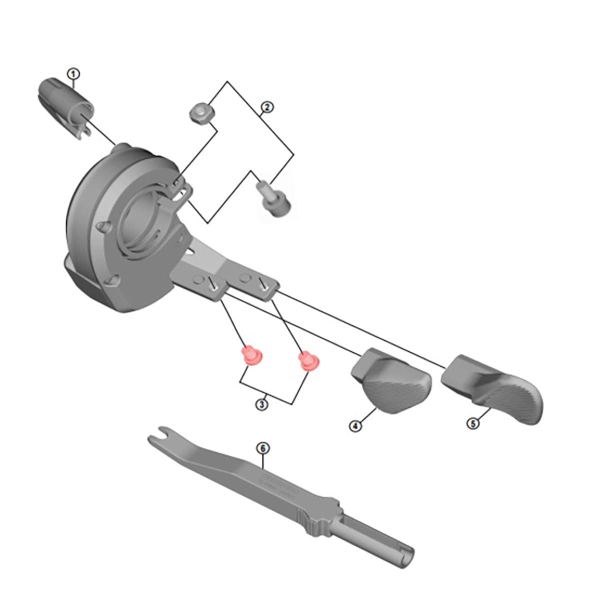 Kit 2 Vis pour Boutons Poussoir de Commandes de Vitesses SHIMANO XT/XTR Di2 #Y01W98010