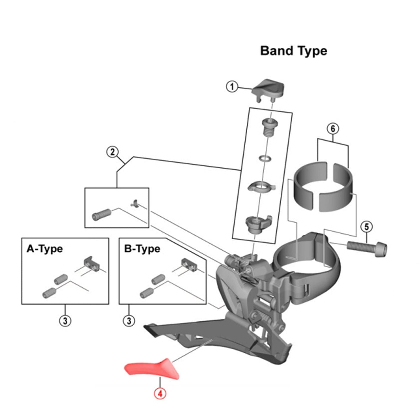 Plaquette Interne SHIMANO pour Dérailleur Avant R9100